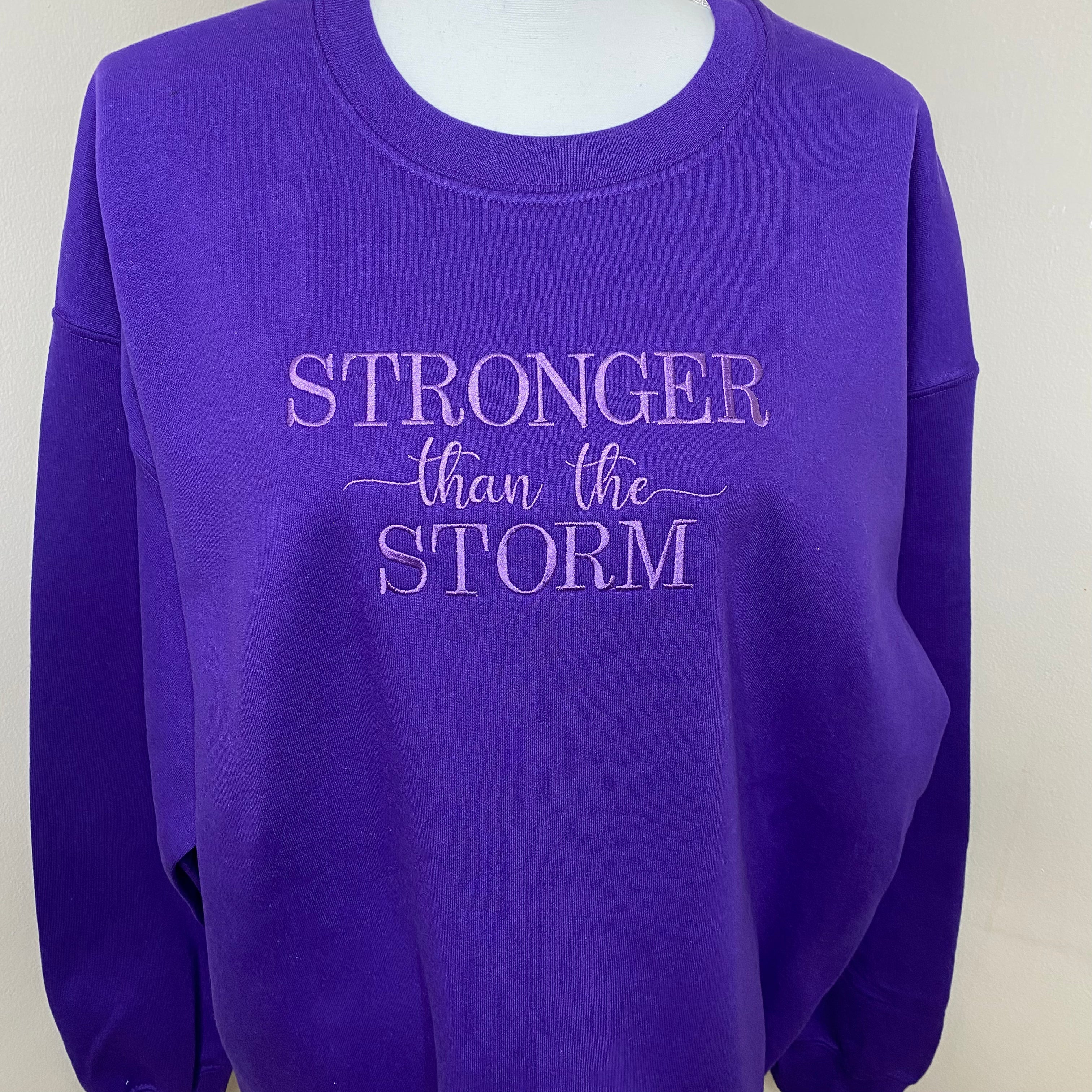 The Color Purple, Valentine's Day Stronger Than The Storm  Embroidered CrewNeck Sweatshirt