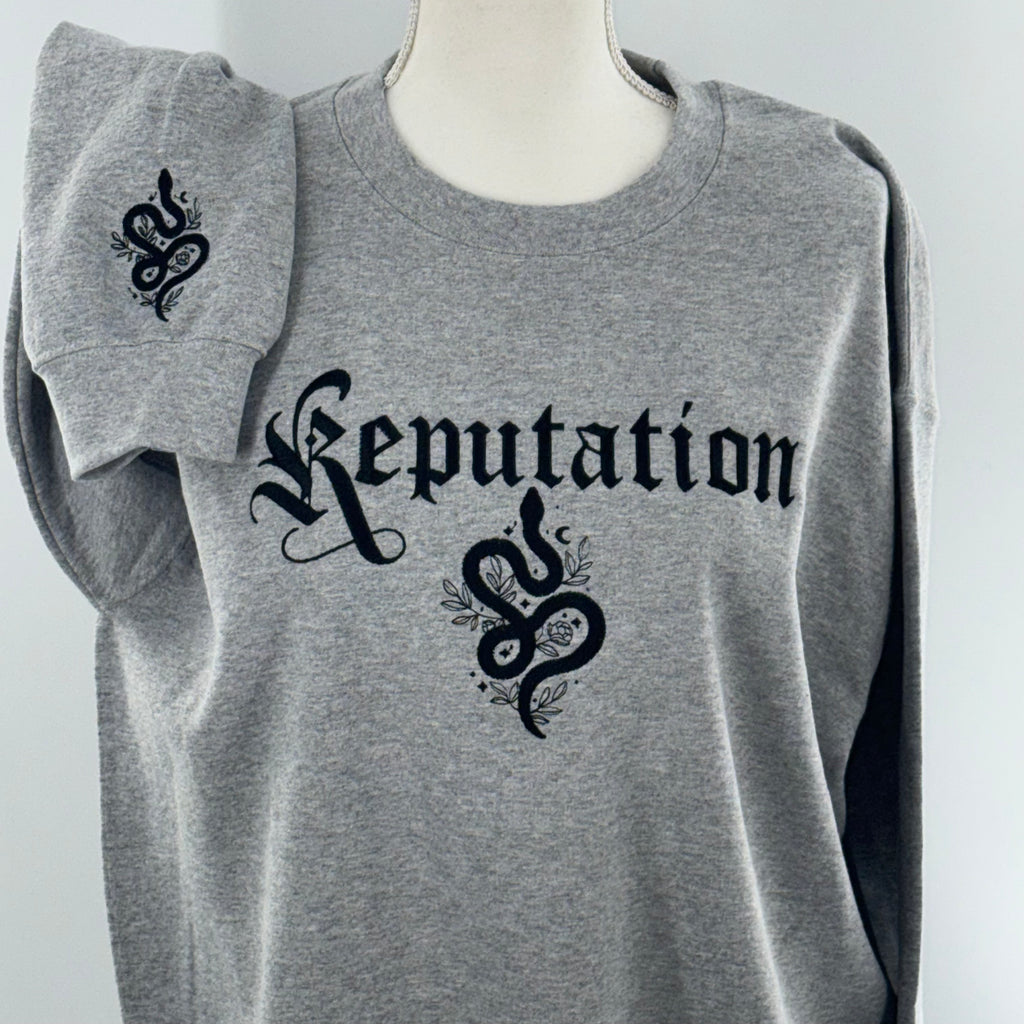 Reputation Black Snake Embroidered Hoodie –