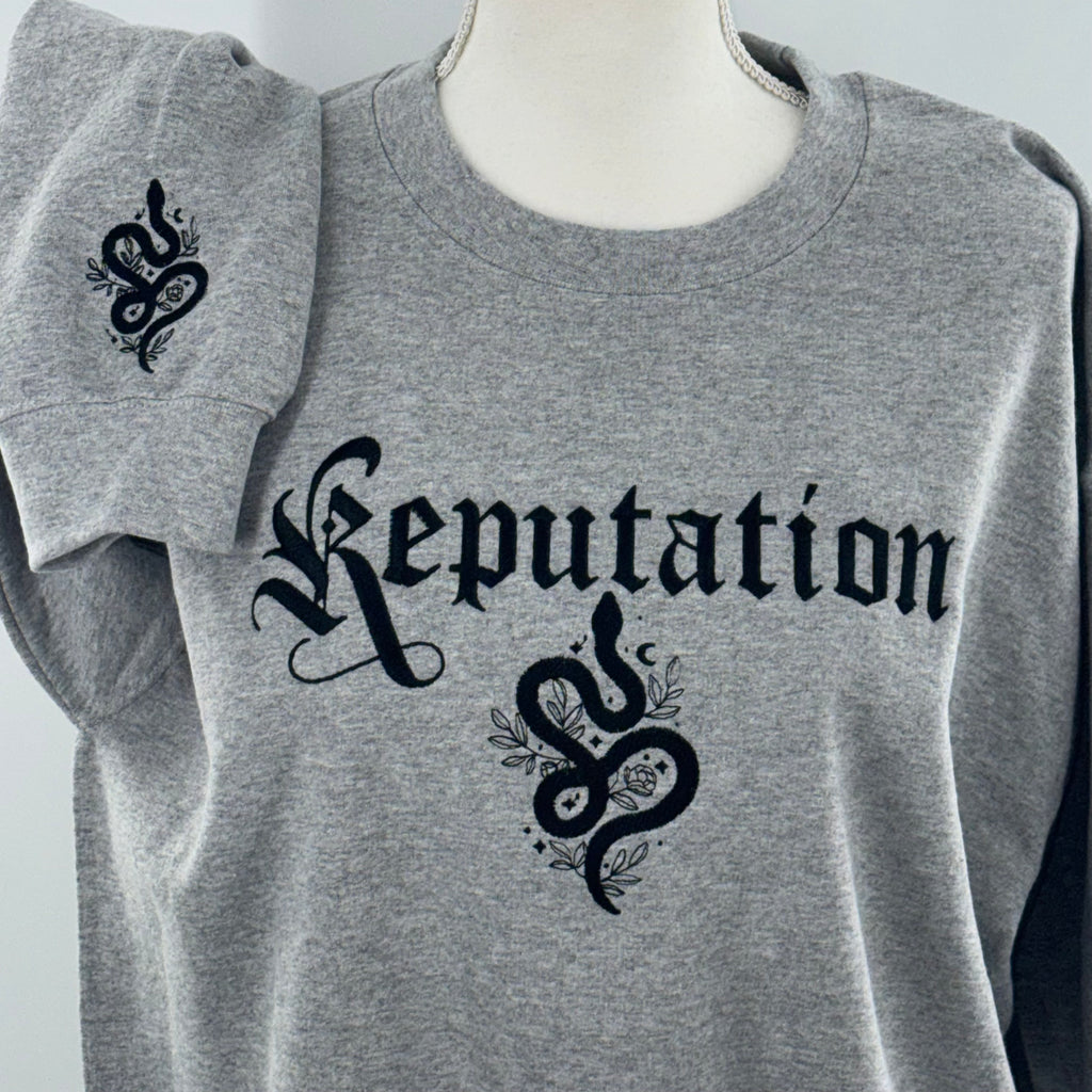 Reputation Black Snake Embroidered Hoodie –