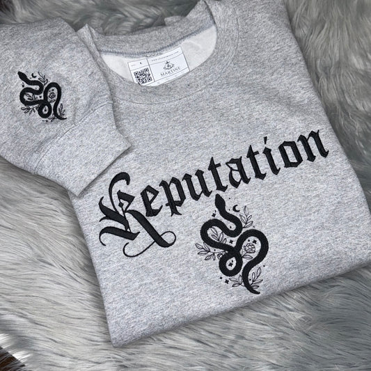 Reputation Black Snake Embroidered Hoodie –