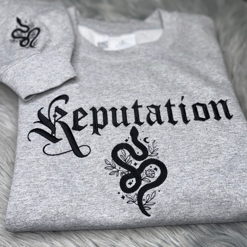 Reputation Black Snake Embroidered Hoodie –