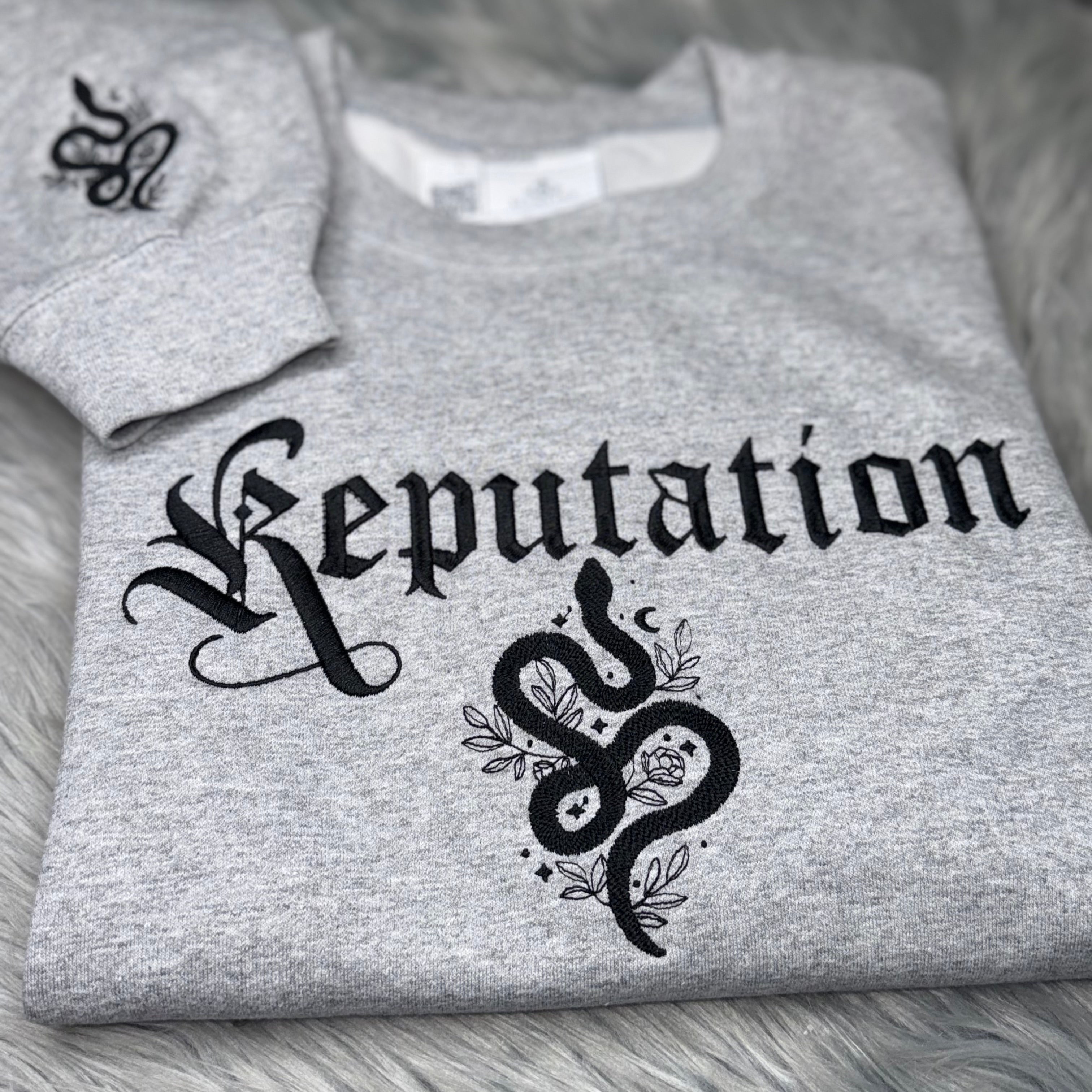Reputation Black Snake Embroidered Hoodie –