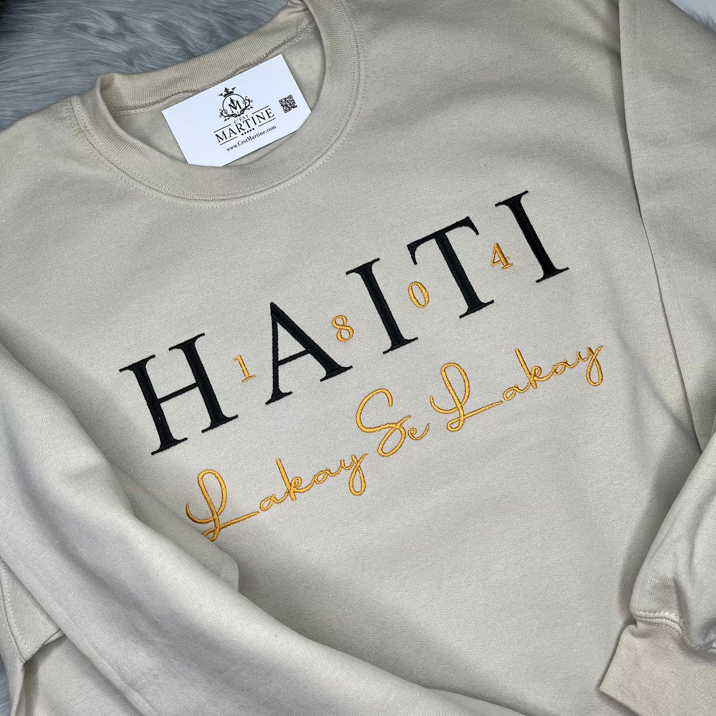 Haiti, Lakay Se Lakay, Home town pride, personalized embroidered CrewNeck, Sweatshirt