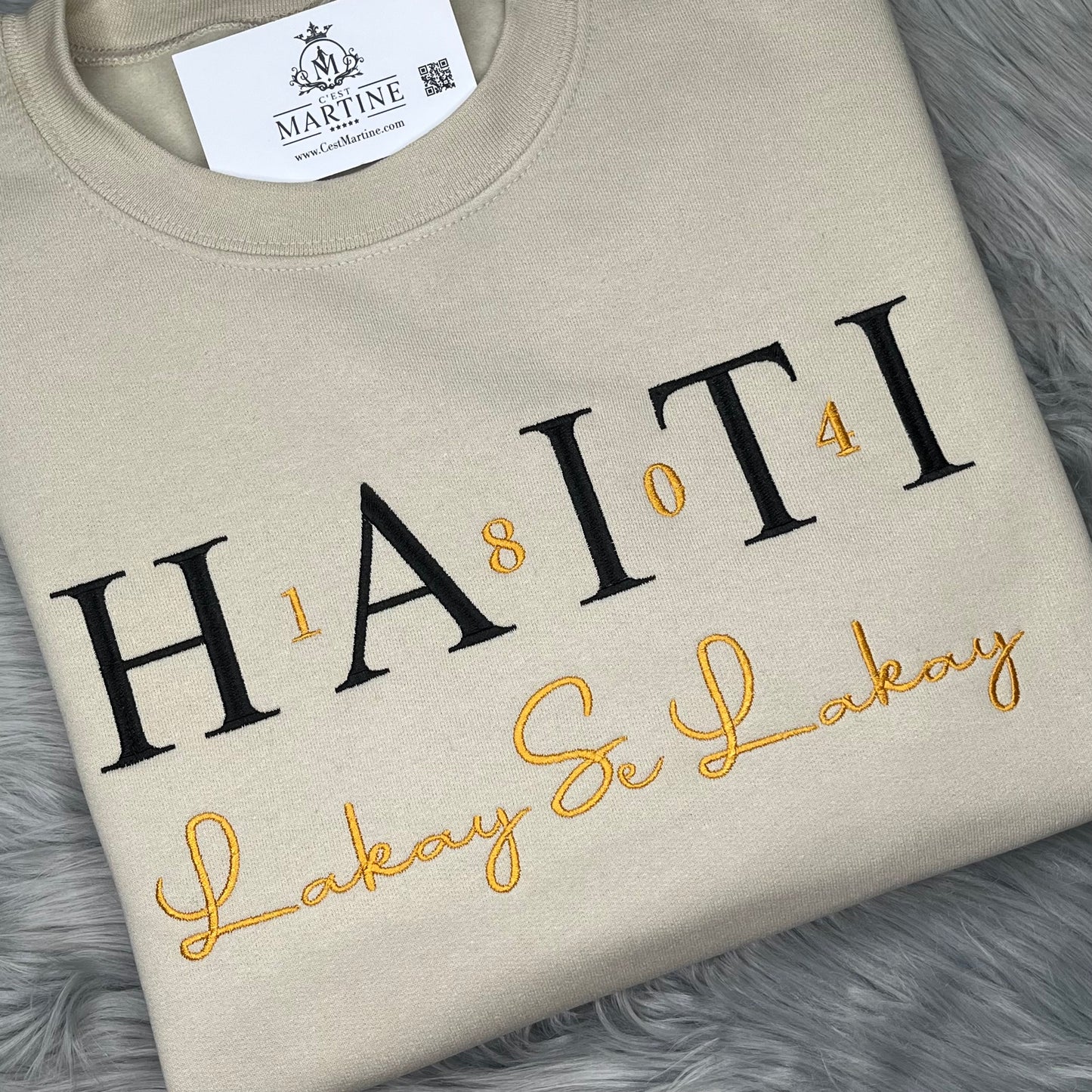 Haiti, Lakay Se Lakay, Home town pride, personalized embroidered CrewNeck, Sweatshirt