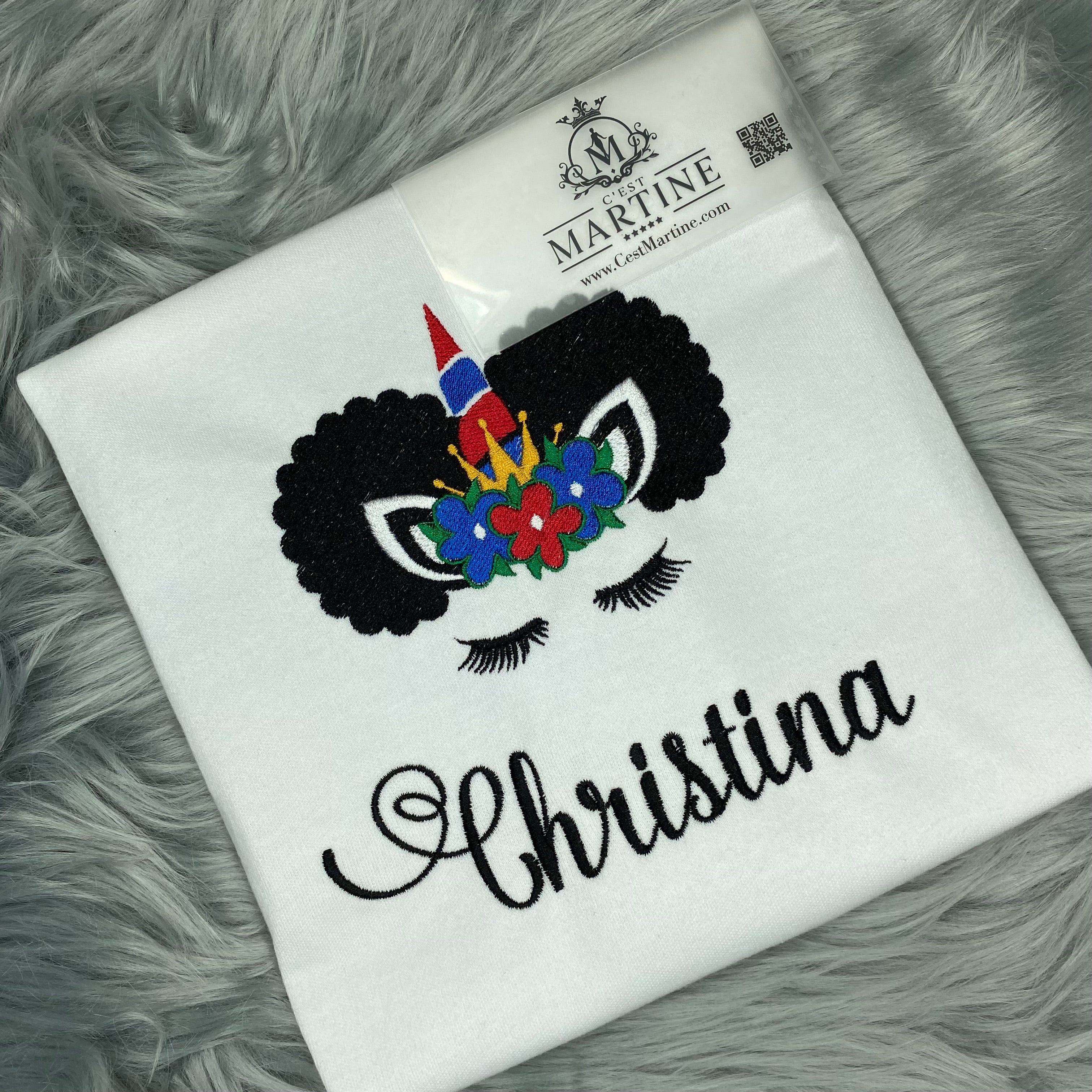 Afro Puffs Unicorn | Custom | Personalized  Name | T Shirt | Birthday | Girls