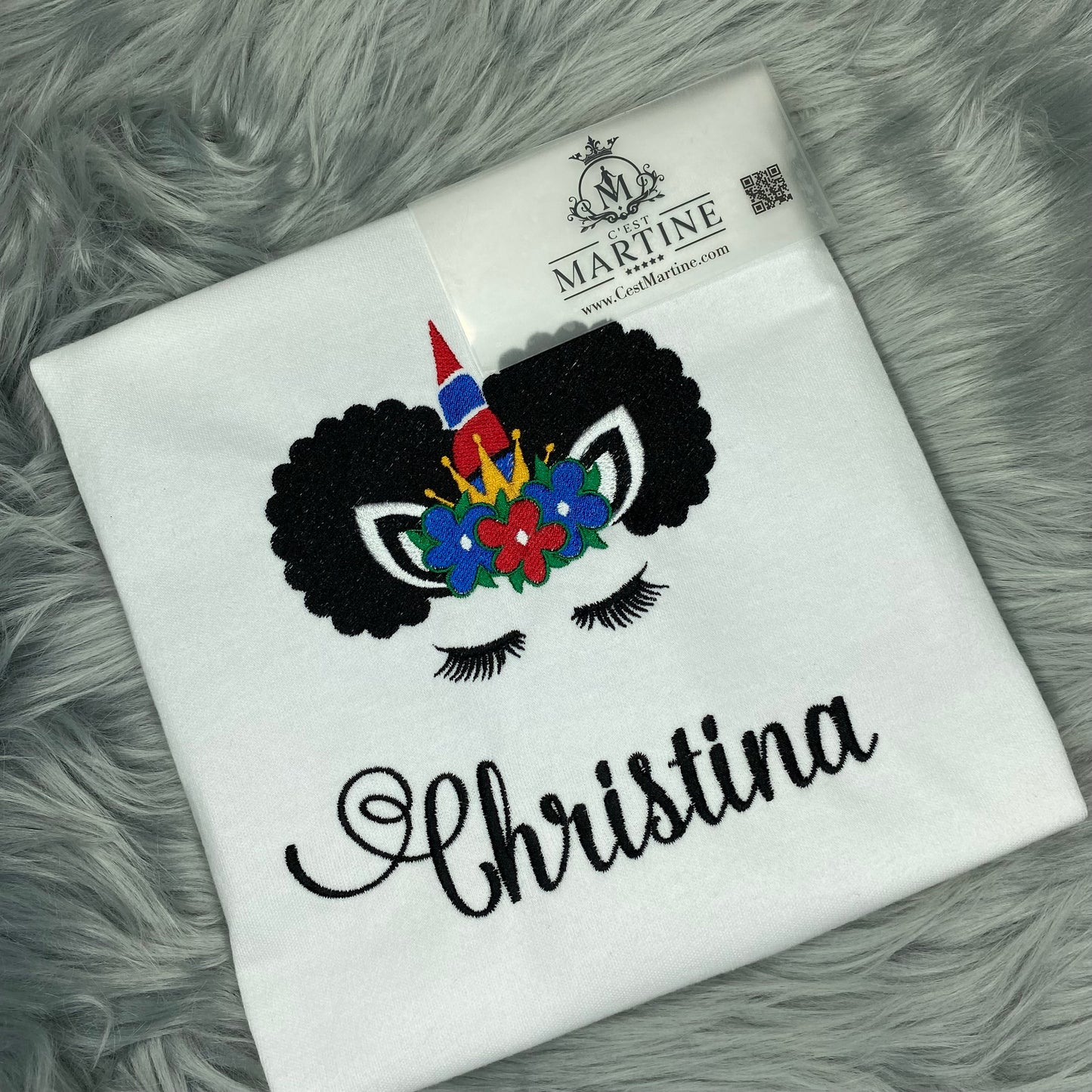 Afro Puffs Unicorn | Custom | Personalized  Name | T Shirt | Birthday | Girls