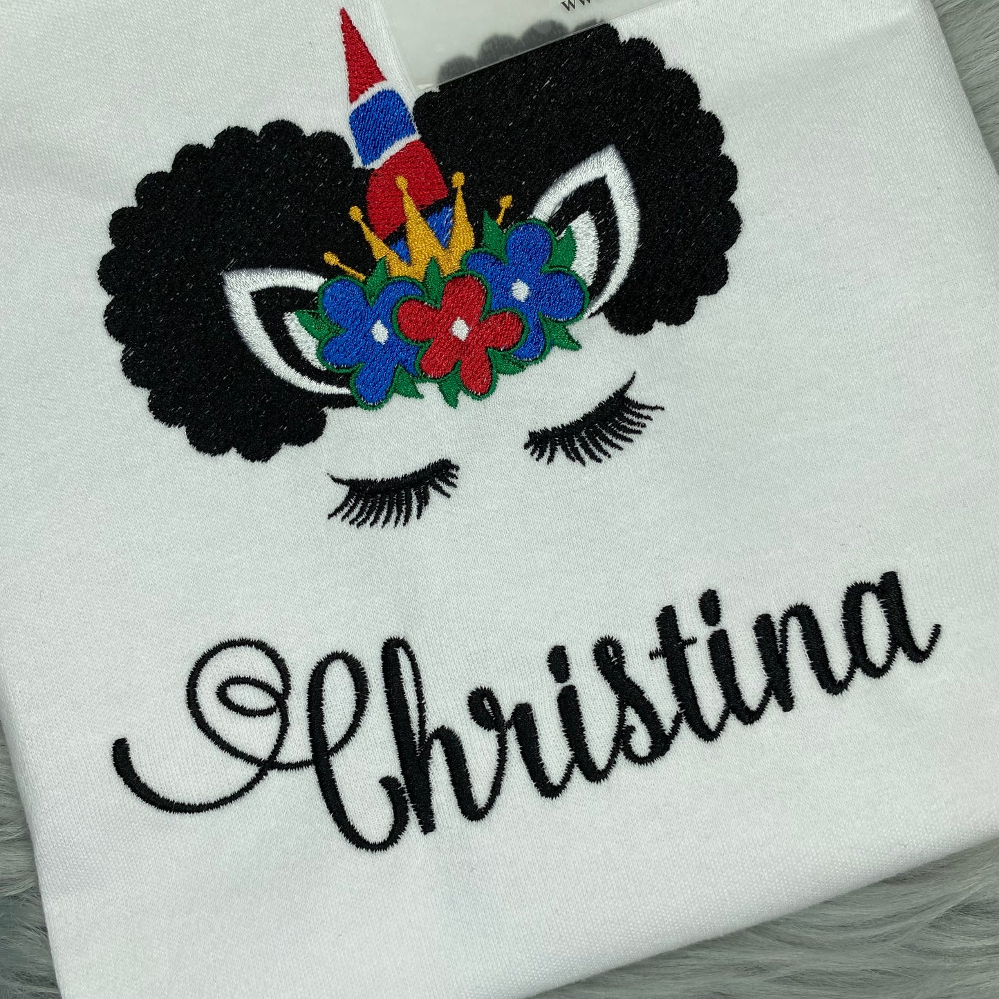 Afro Puffs Unicorn | Custom | Personalized  Name | T Shirt | Birthday | Girls