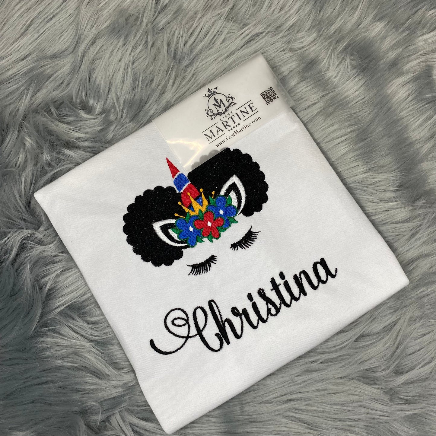 Afro Puffs Unicorn | Custom | Personalized  Name | T Shirt | Birthday | Girls