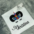 Afro Puffs Unicorn | Custom | Personalized  Name | T Shirt | Birthday | Girls