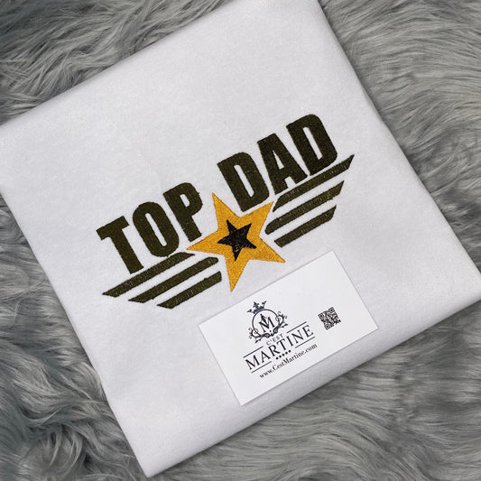 Father's Day, Top Dad, American Dad, Man, Embroidered T Shirt, All American Dad