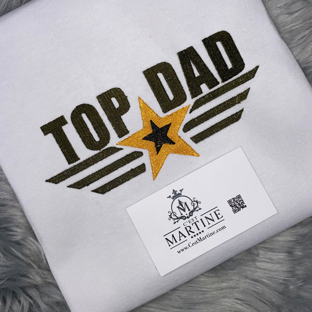 Father's Day, Top Dad, American Dad, Man, Embroidered T Shirt, All American Dad