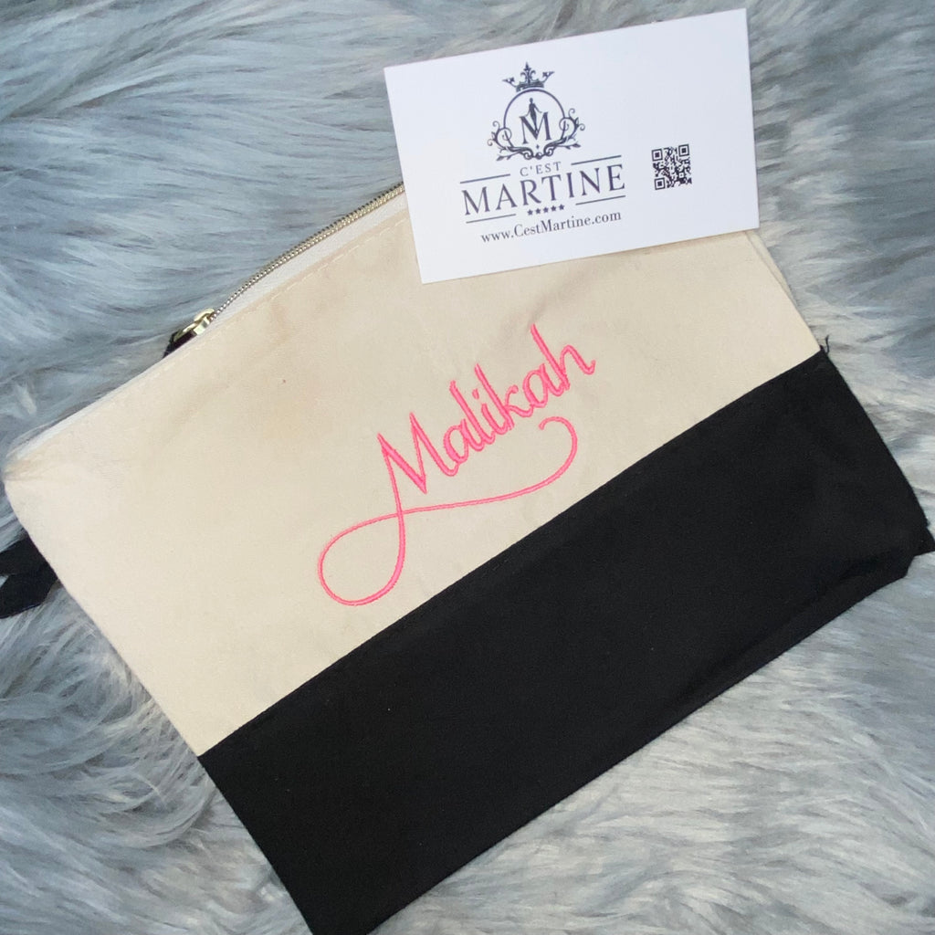 Makeup Cosmetics Bag Personalized Custom Embroidery