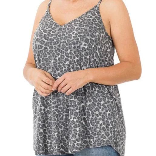 Leopard Print Spaghetti Cami
