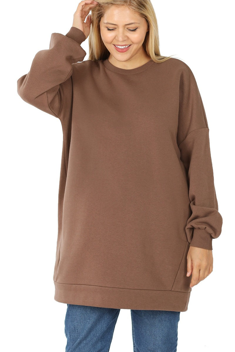 Plus Size Sweatshirt Oversized SweatShirt with Pockets Plus Coco | C'est Martine
