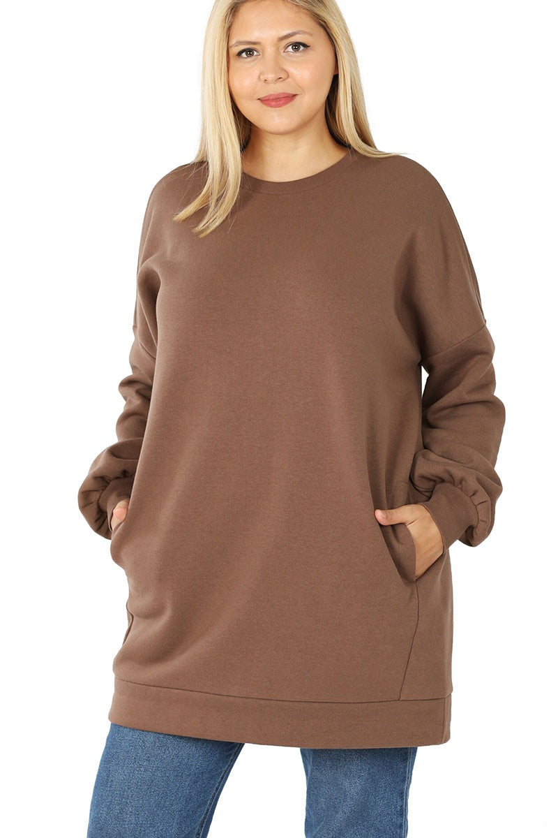 Plus Size Sweatshirt Oversized SweatShirt with Pockets Plus Coco | C'est Martine