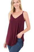 Cami Solid Knit Burgundy Top