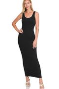 Maxi Scoop Long Dress Black