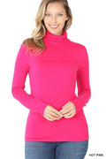 TurtleNeck  Mock Neck Top Hot Pink