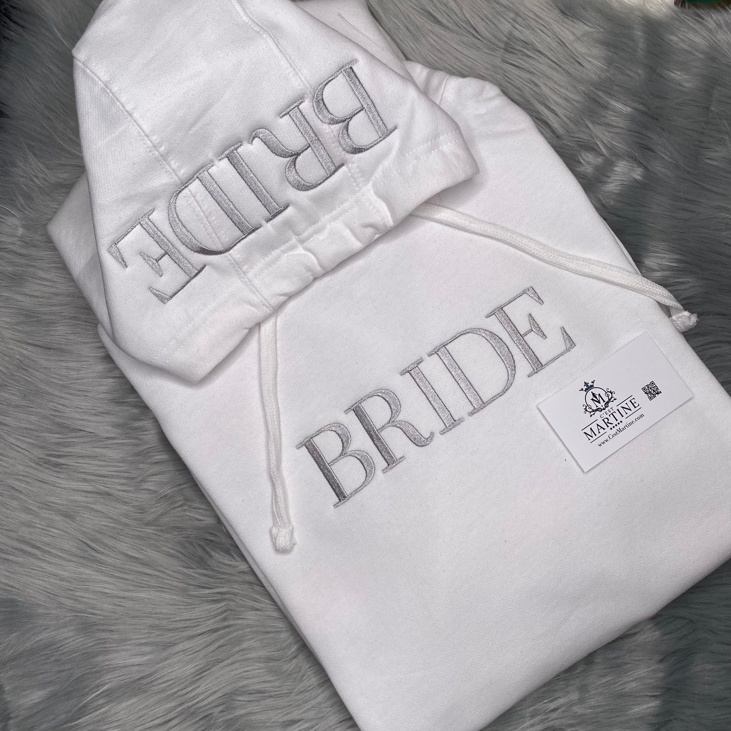 Bride Embroidered Hoodie and Hood Sweatshirt Keepsake | C'est Martine