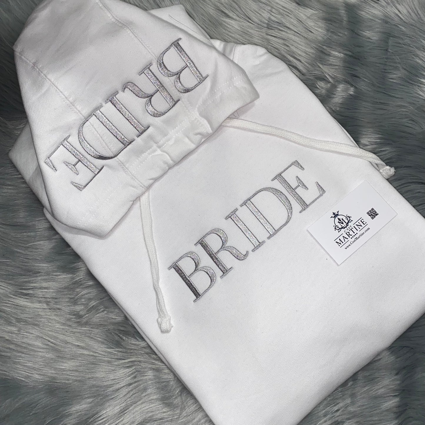 Bride Embroidered Hoodie and Hood Sweatshirt Keepsake | C'est Martine