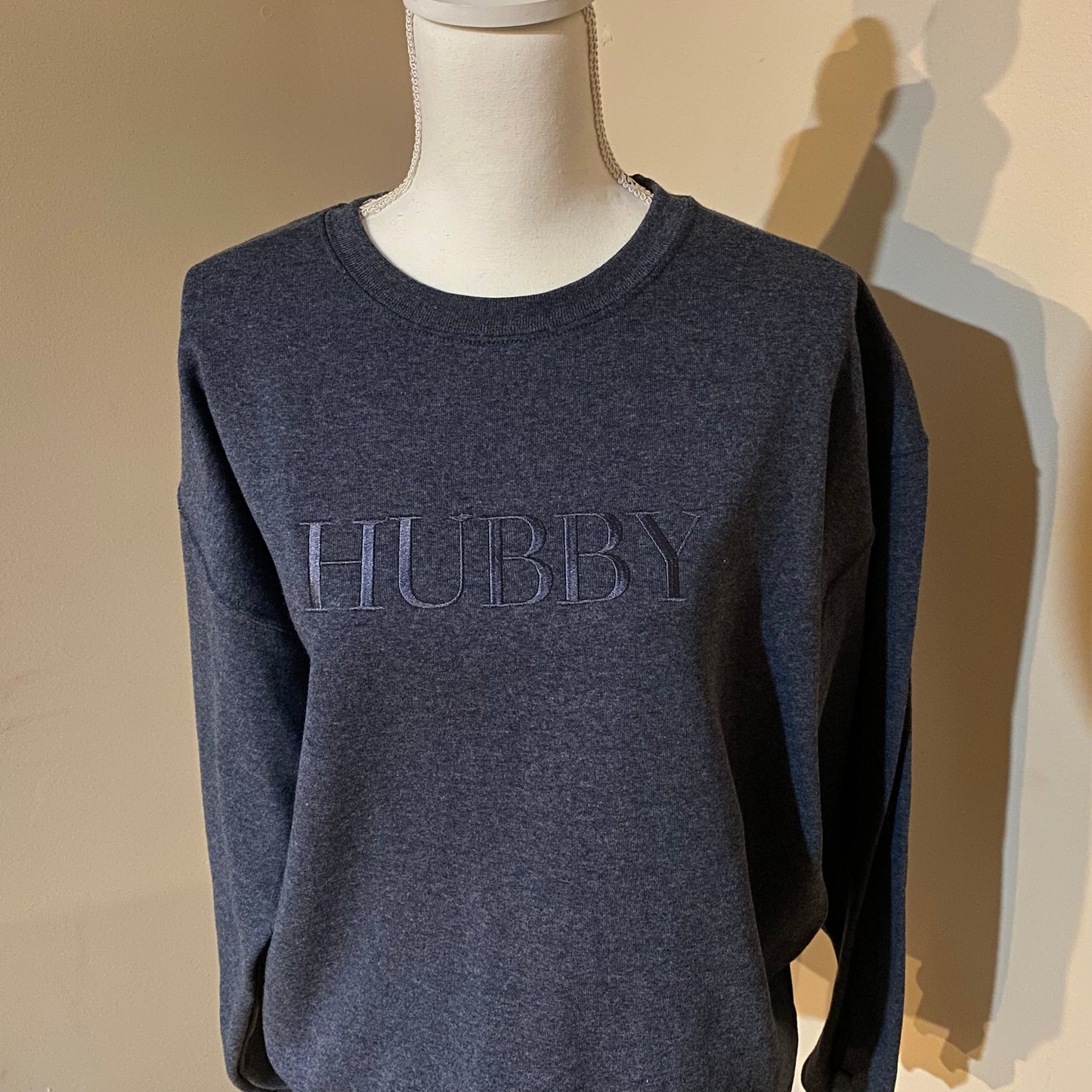 Embroidered Gift, Husband, Hubby CrewNeck Sweatshirt, Aesthetic Embroidery, Father's Day