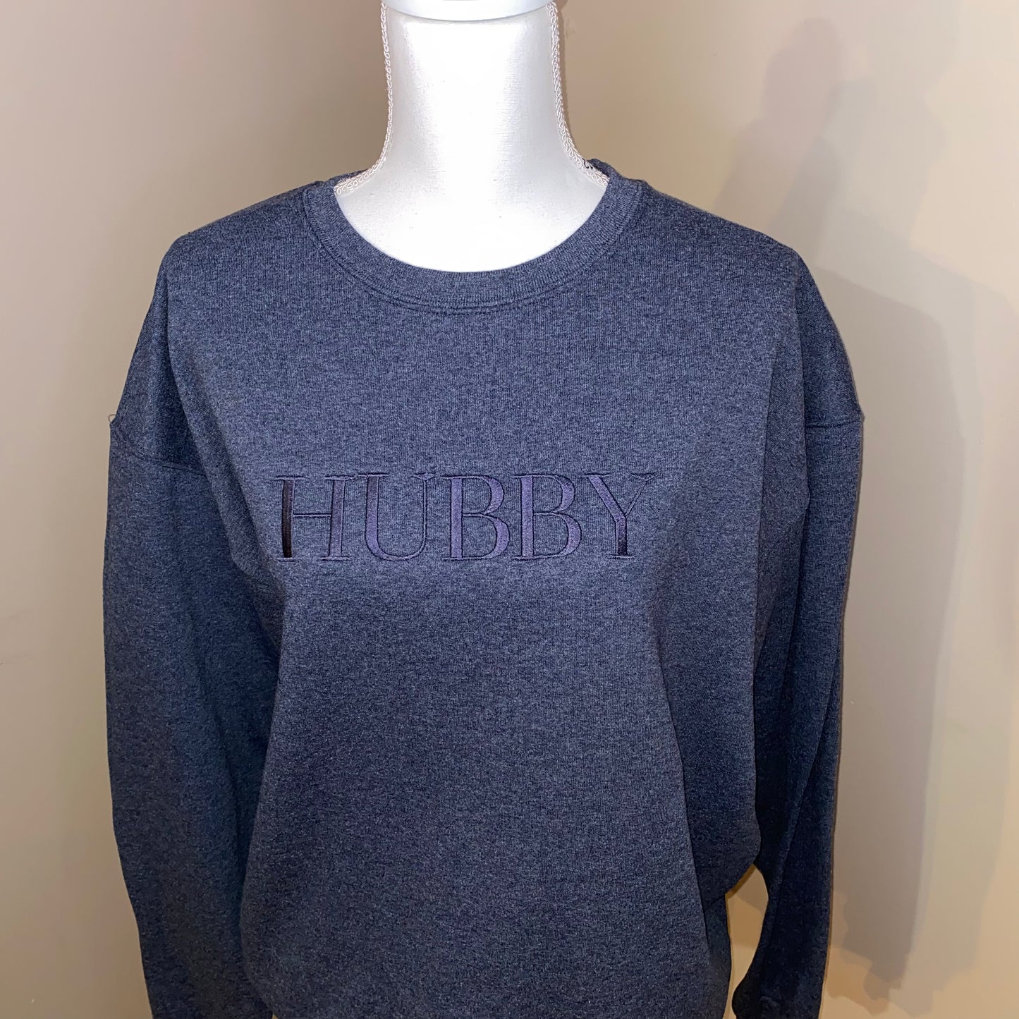 Embroidered Gift, Husband, Hubby CrewNeck Sweatshirt, Aesthetic Embroidery, Father's Day