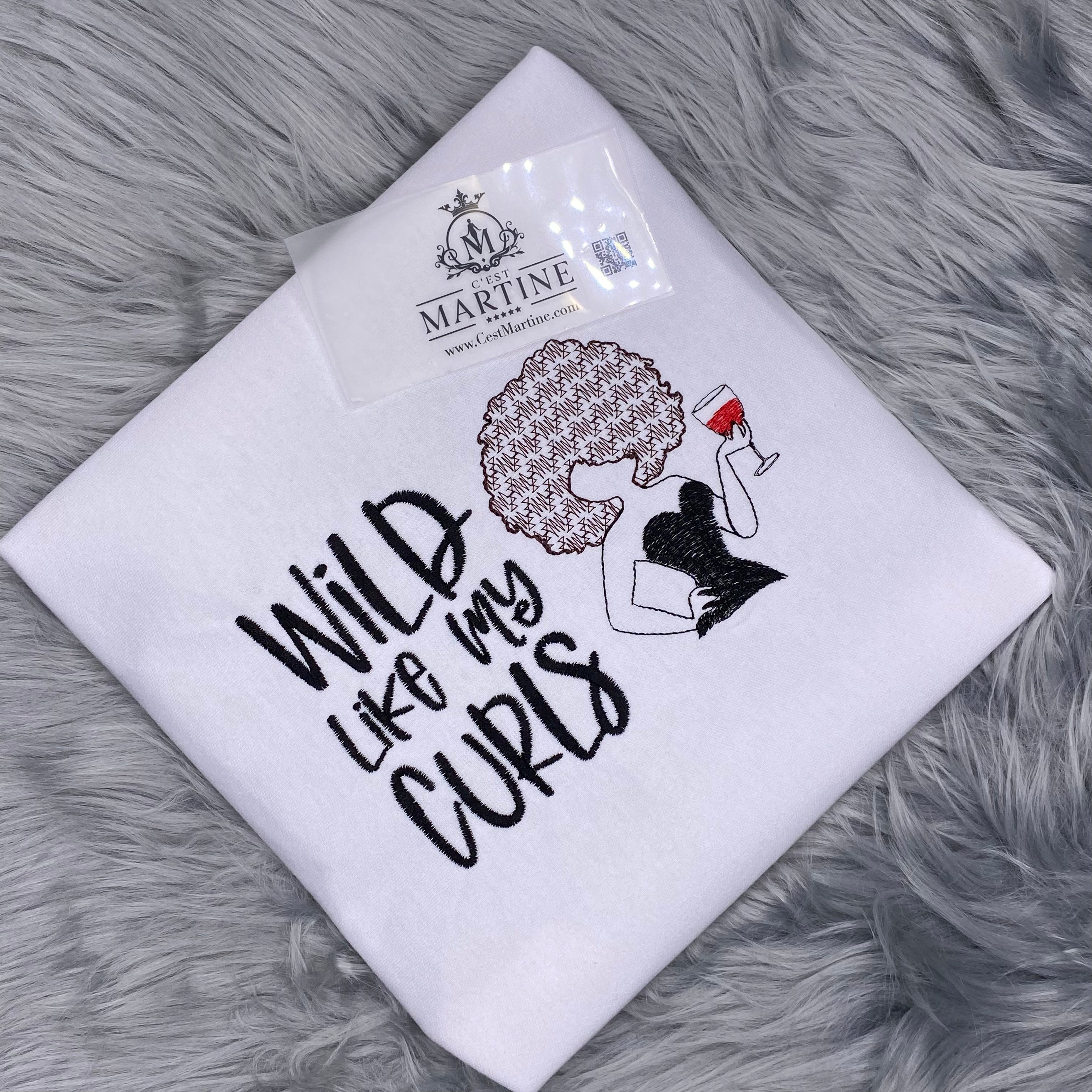 Juneteenth, African American, Black Woman, Embroidered T Shirt, Wild Like Curls T shirt