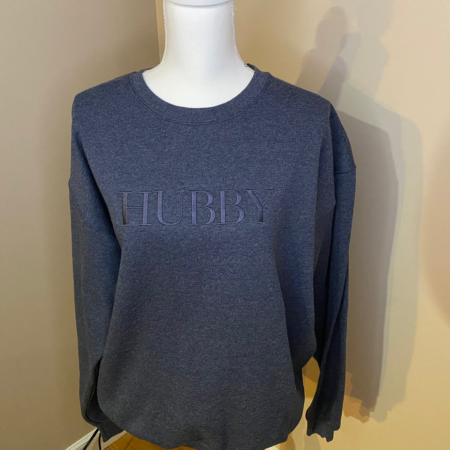 Embroidered Gift, Husband, Hubby CrewNeck Sweatshirt, Aesthetic Embroidery, Father's Day