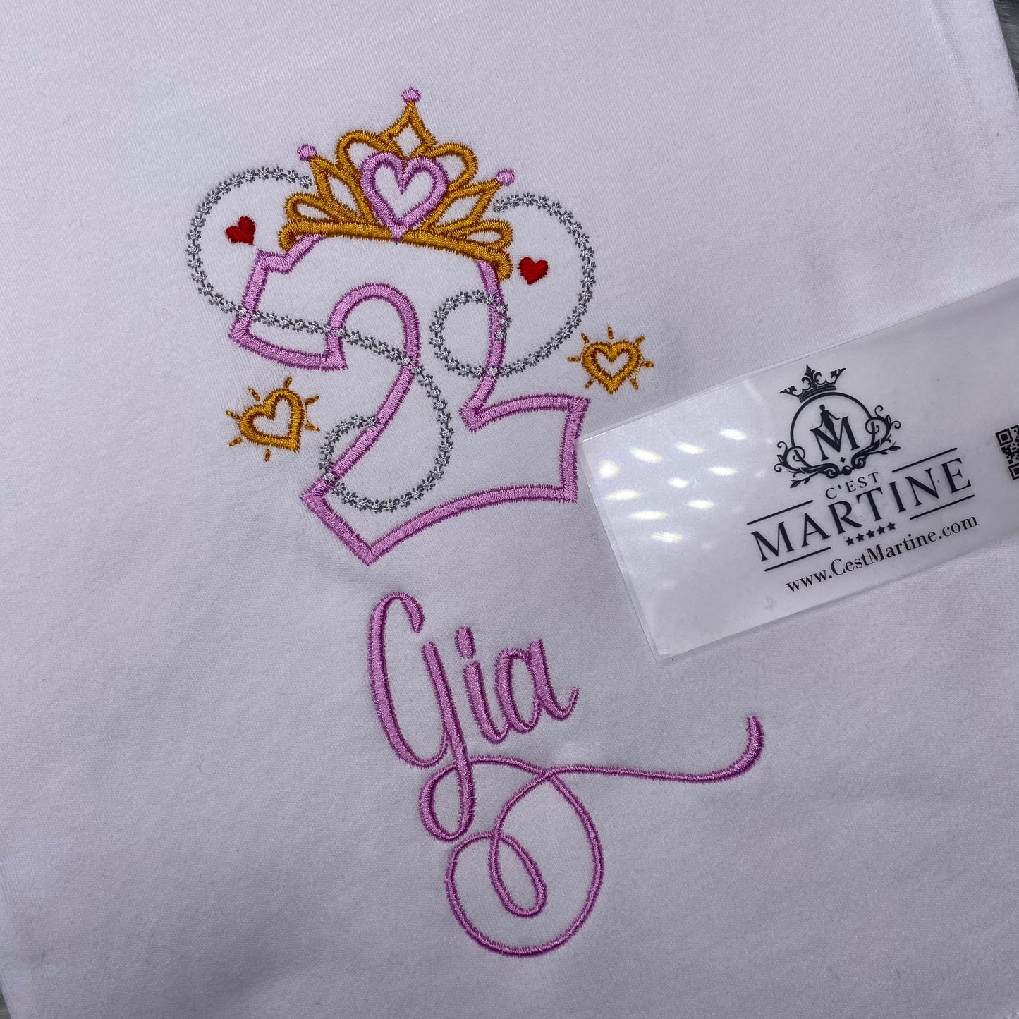 Personalized Birthday Shirt, Princess, Crown, 2nd Birthday, Embroidered