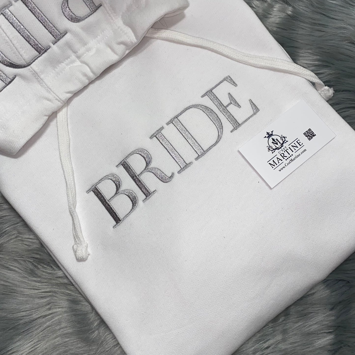 Bride Embroidered Hoodie and Hood Sweatshirt Keepsake | C'est Martine