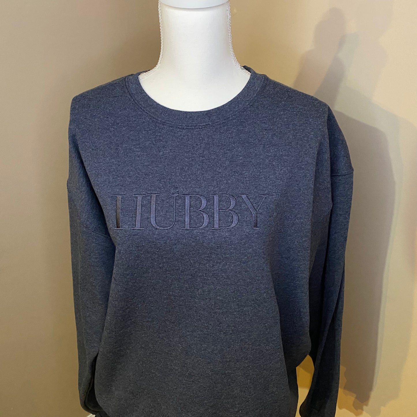 Embroidered Gift, Husband, Hubby CrewNeck Sweatshirt, Aesthetic Embroidery, Father's Day