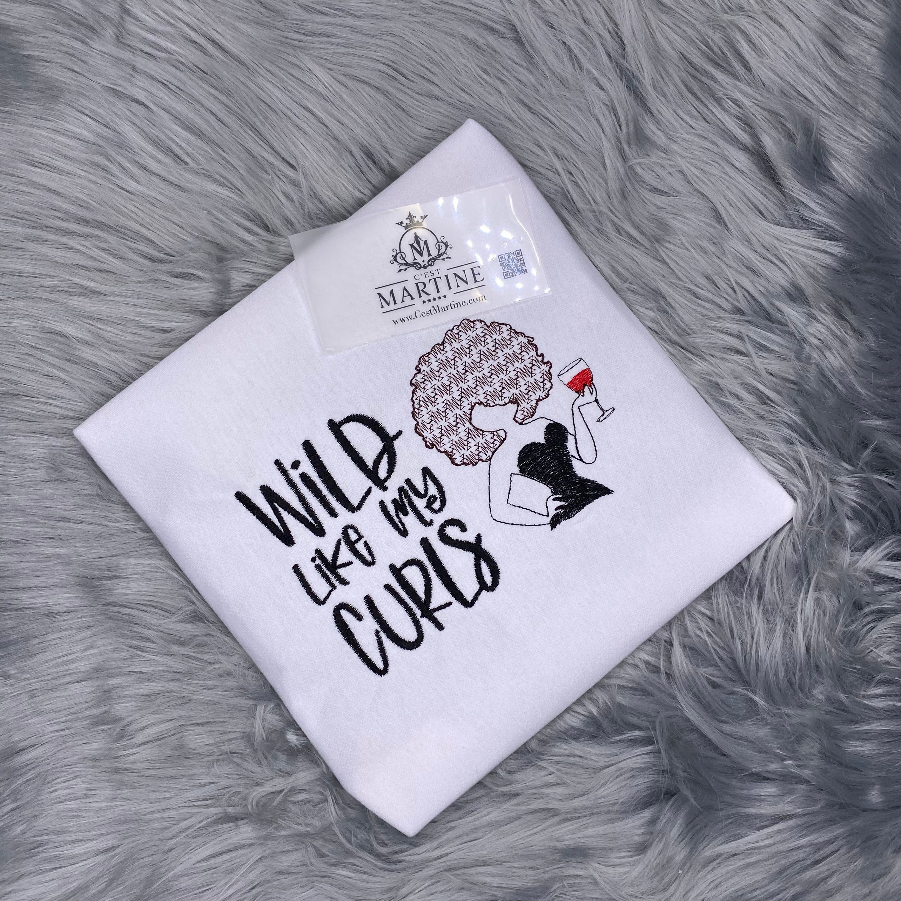 Juneteenth, African American, Black Woman, Embroidered T Shirt, Wild Like Curls T shirt