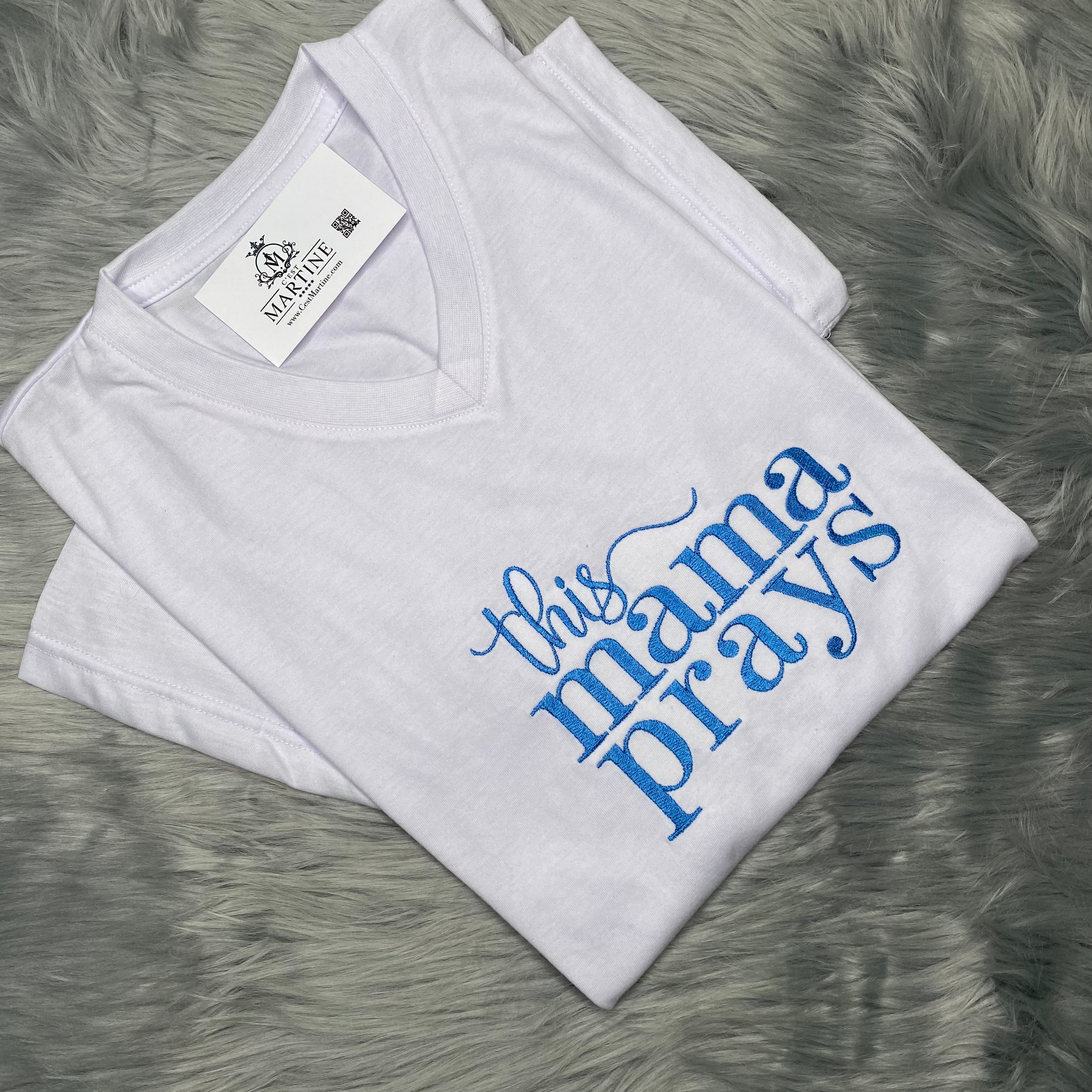 Religious Shirt This Mama Prays Embroidered Shirt