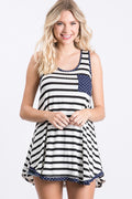 STRIPE TUNIC WITH POLKA DOT POCKET