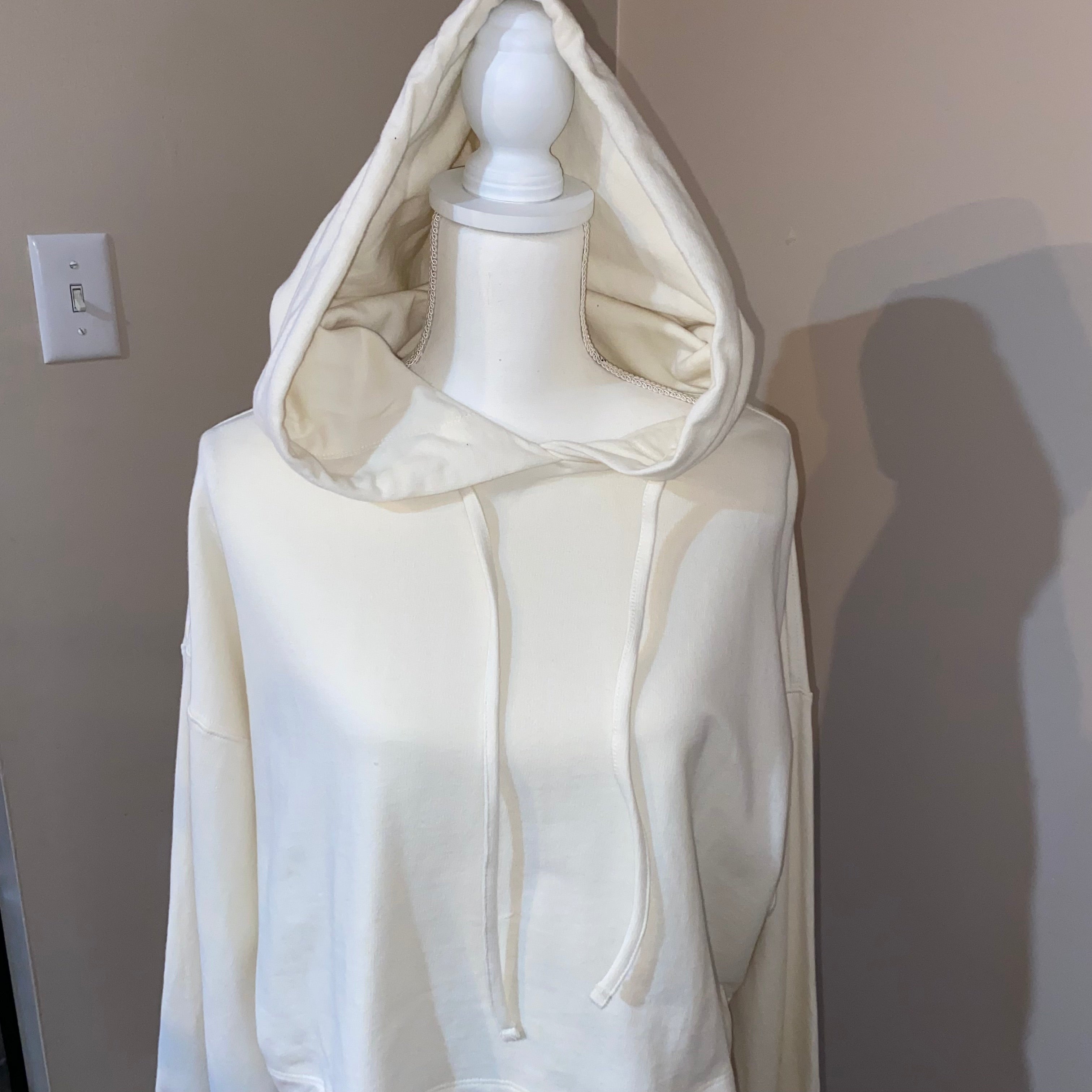Elegant, Loungewear, Crop Top,  Long Puffy Sleeve, Hoodie, Plus Size