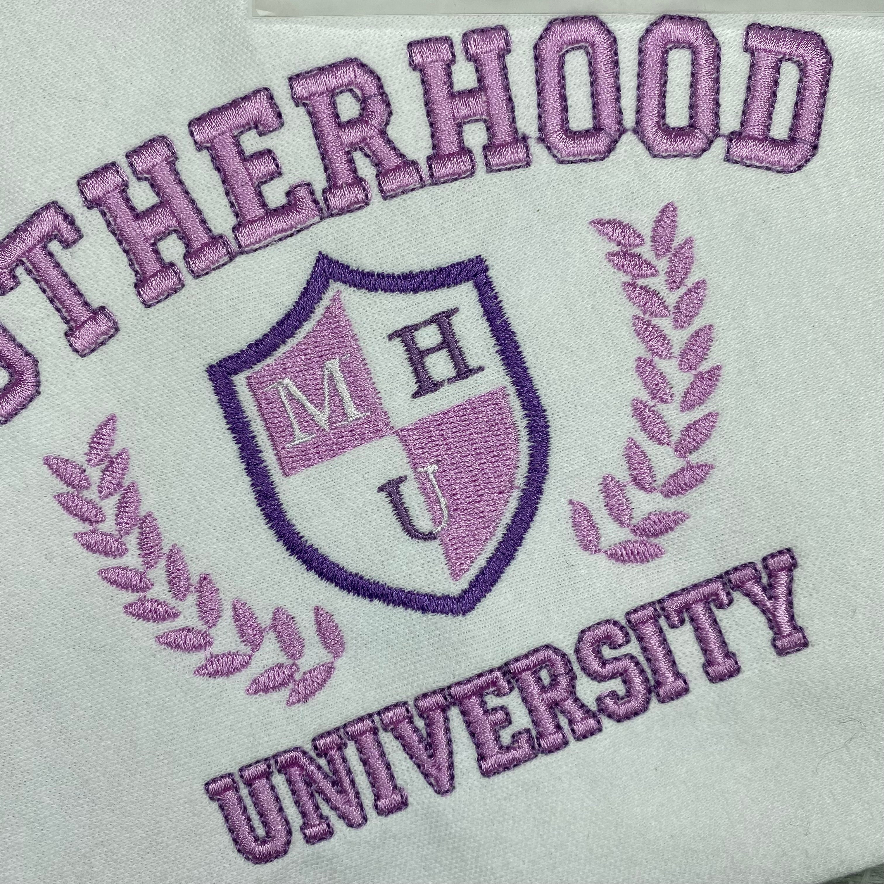Motherhood University Mother's Day Embroidered Gift T-Shirt
