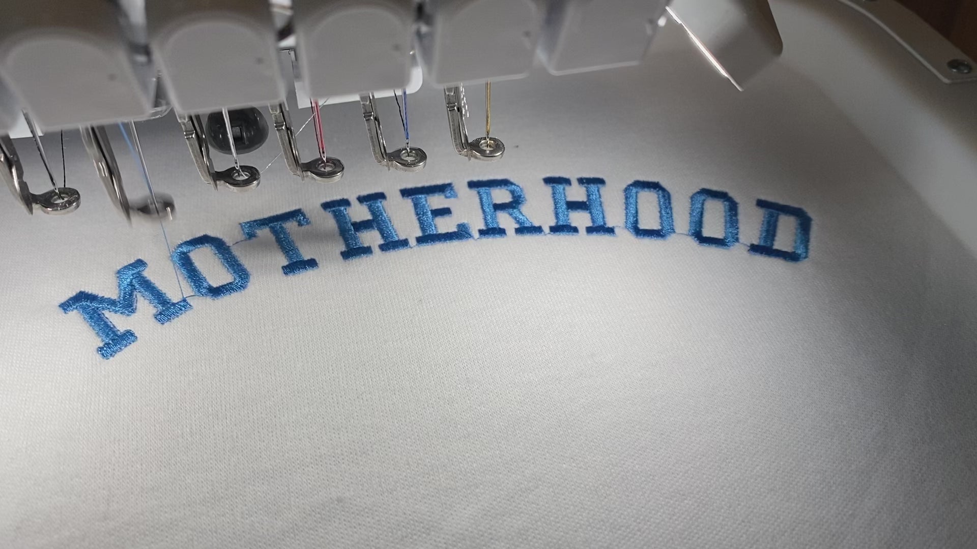 Motherhood University Smiley Face Mother's Day Embroidered Gift T-Shirt